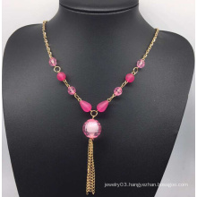 Colorful Beads Pearl Sweater Necklace (XJW13759)